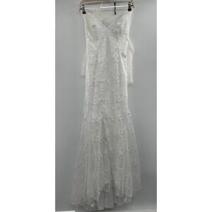 NWT Allure Bridals A1314 Dress Womens 12 Ivory Off The Shoulder Wedding Romantic